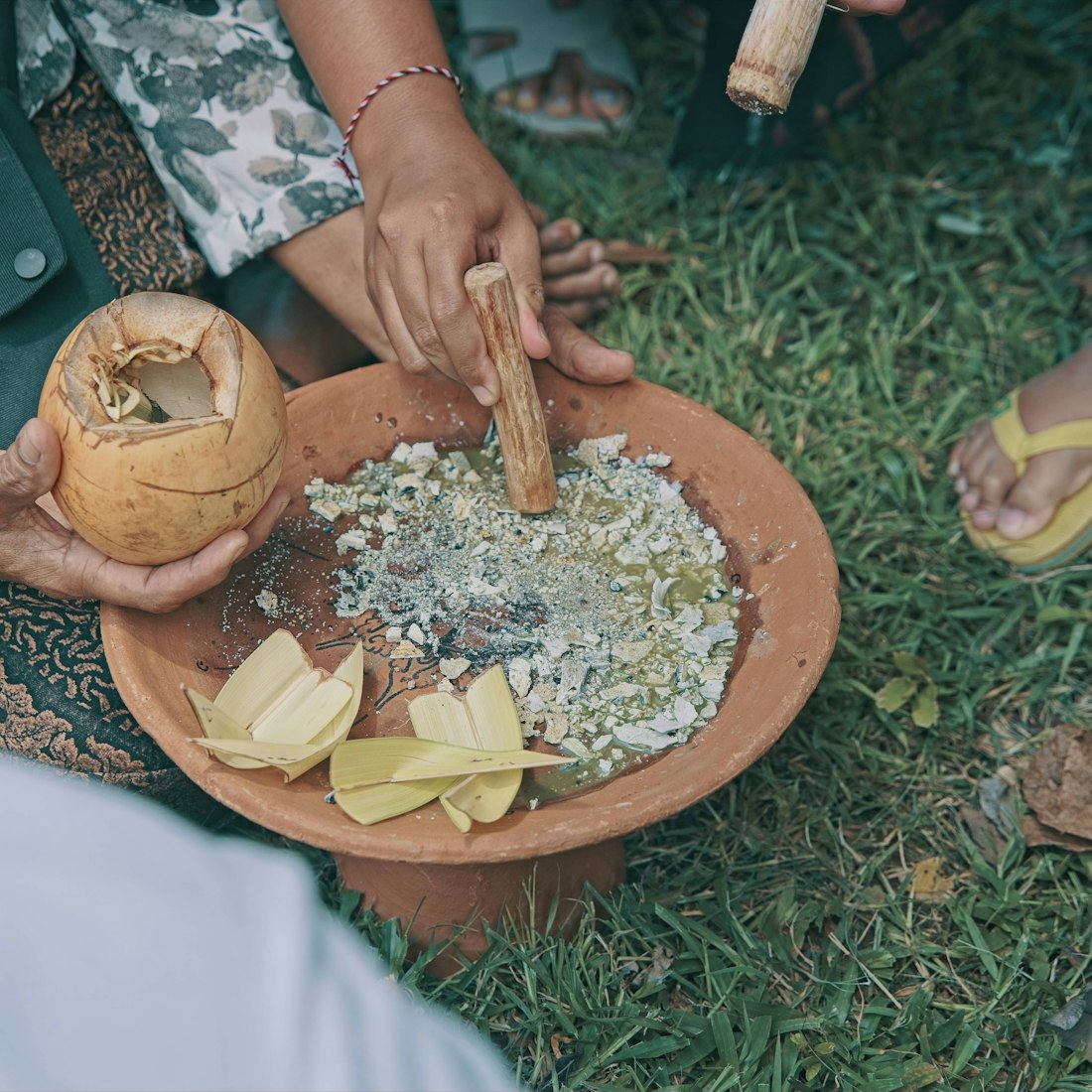 Herbes fraîches et bols en terre — là où tout médicament commence